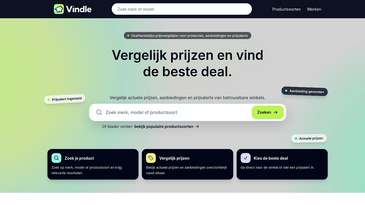 Vindle - Compare prices across Dutch